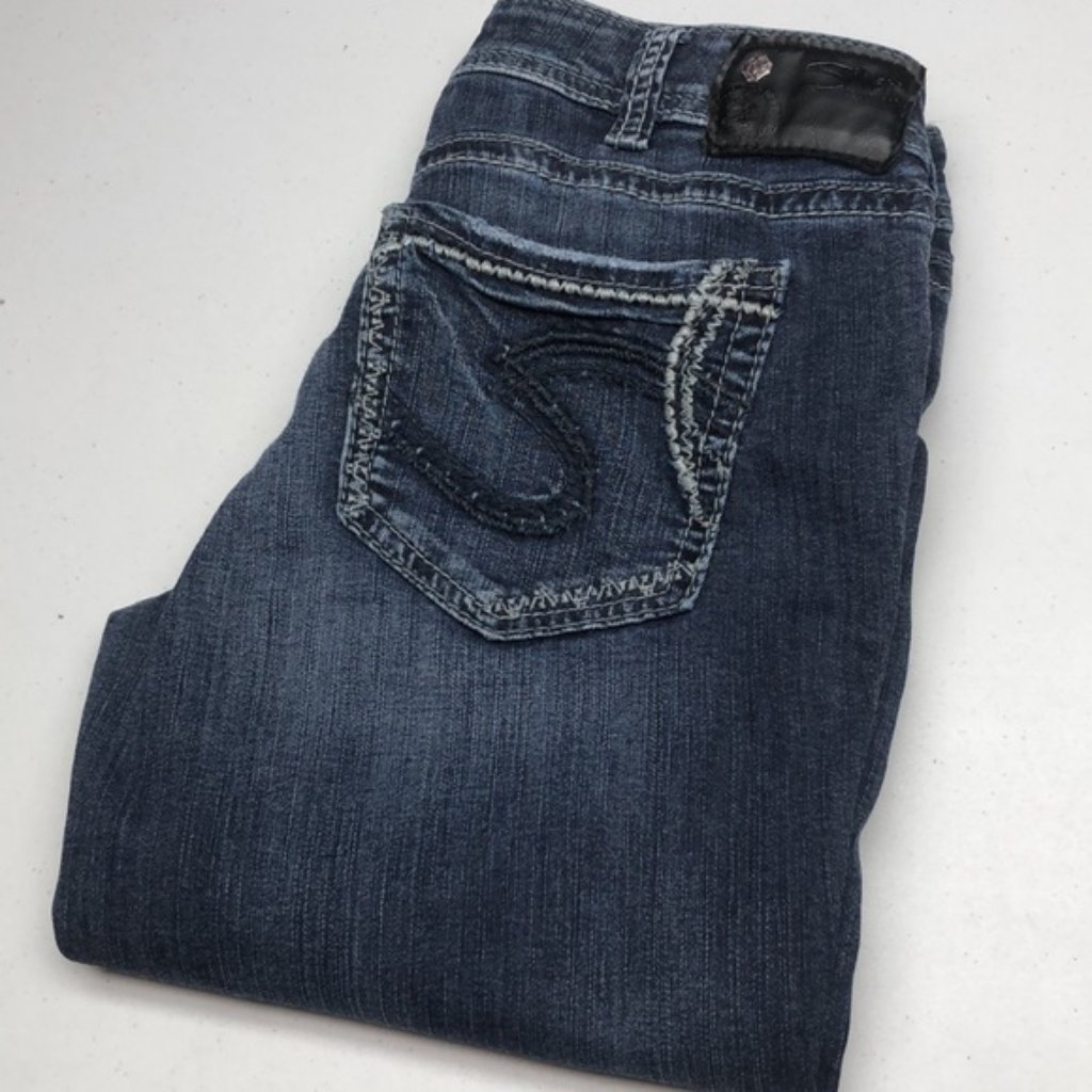 Like New Vintage Silver Aiko Mid Capri/Crop Jeans 30x26